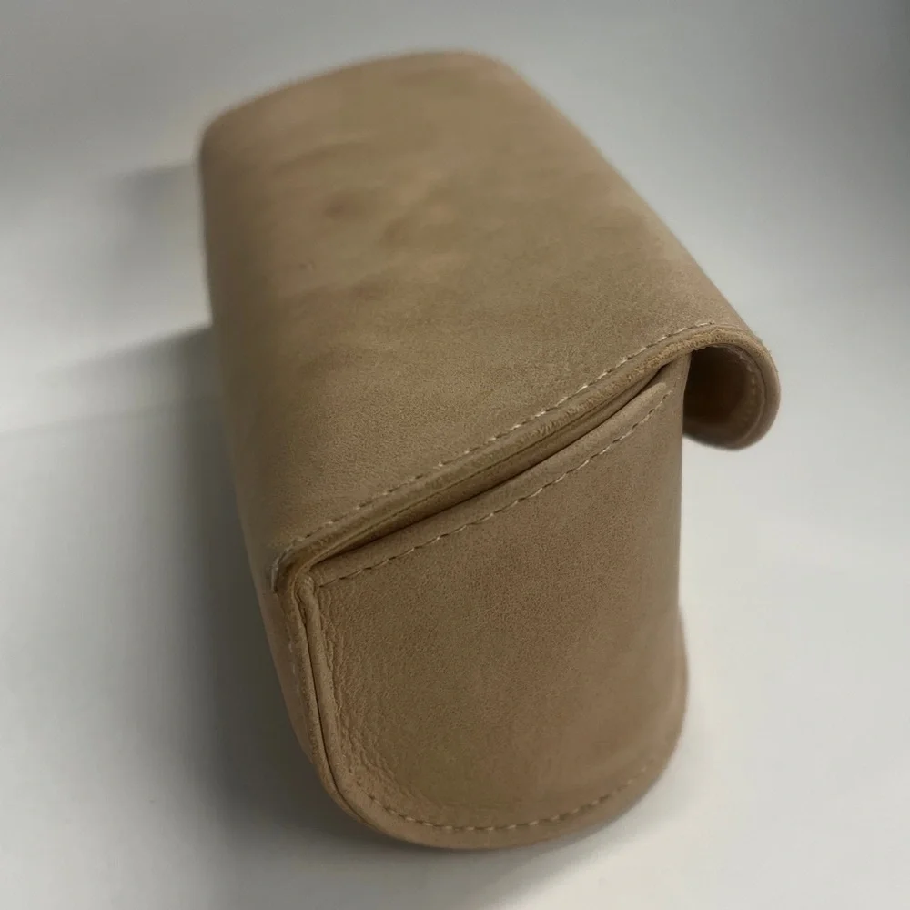 Chloé Large Tan Beige Structured Snap Sunglasses Case